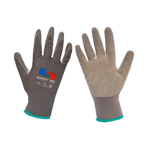 Guante Cloud Glove 13g Grey Polyester Shell, Grey Latex Coated, Crinkle Finish