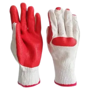 Guante En Poliester / Algodón, Recubierto De Caucho En Palma Y Revés Y Puño Tejido