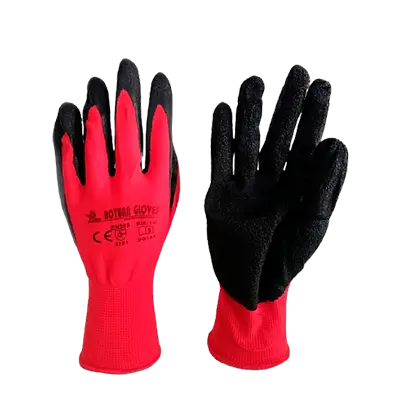 Guante Poliester Recubierto Latex Corrugado Talla 9