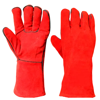 Guante Soldador Rojo Largo 14