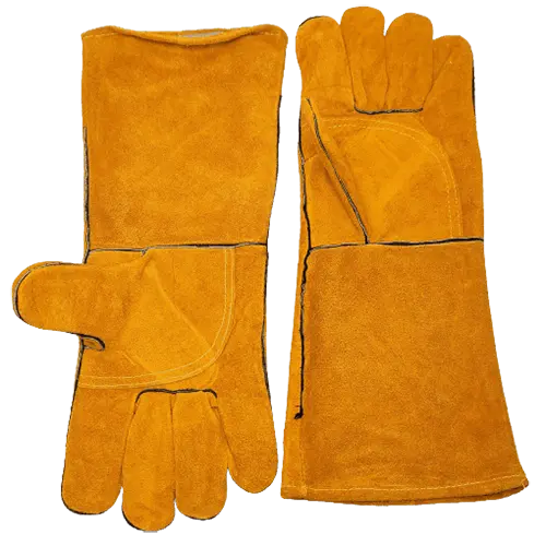 Guante Carnaza Soldador Amarillo Largo 16