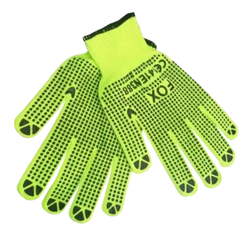 Guante Hilaza Puntos PVC 2 caras Color Neon
